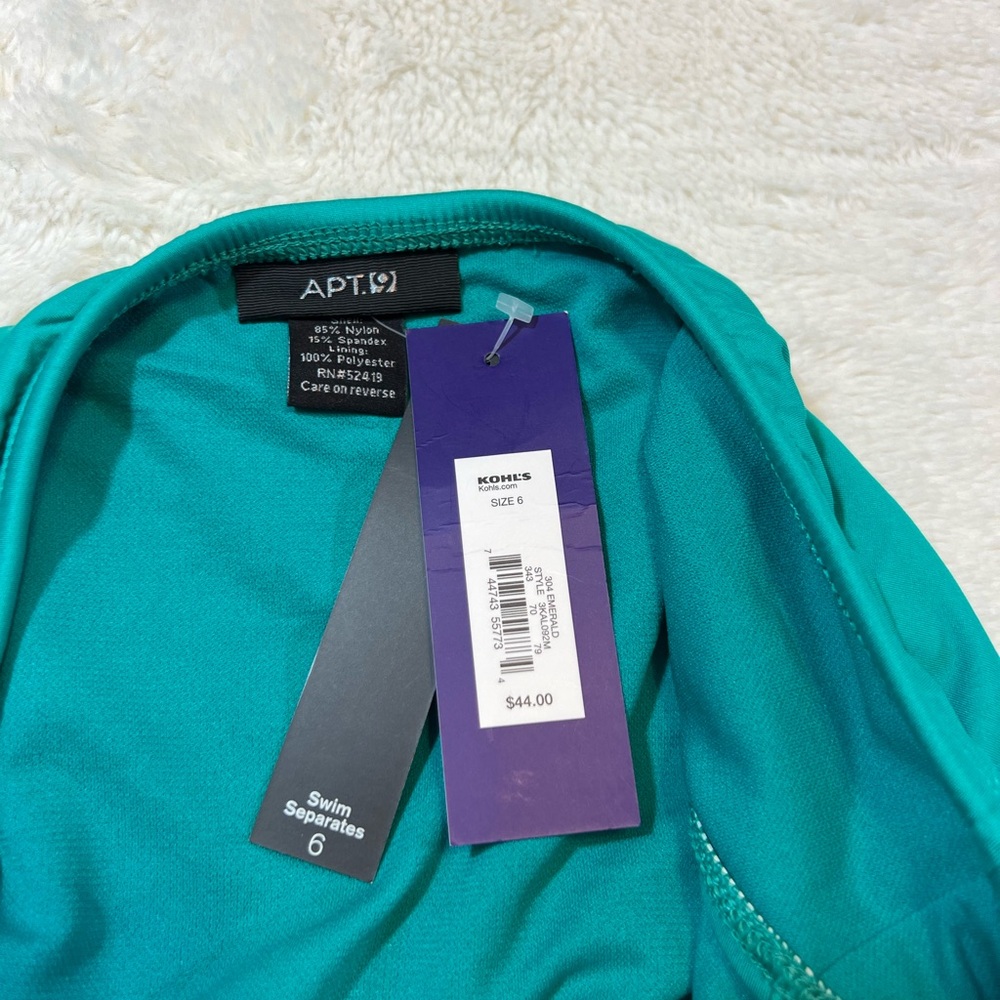 Apt 9 Emerald Green Ruffled Hem Swim Skirt Size 6 - Picture 12 of 13
